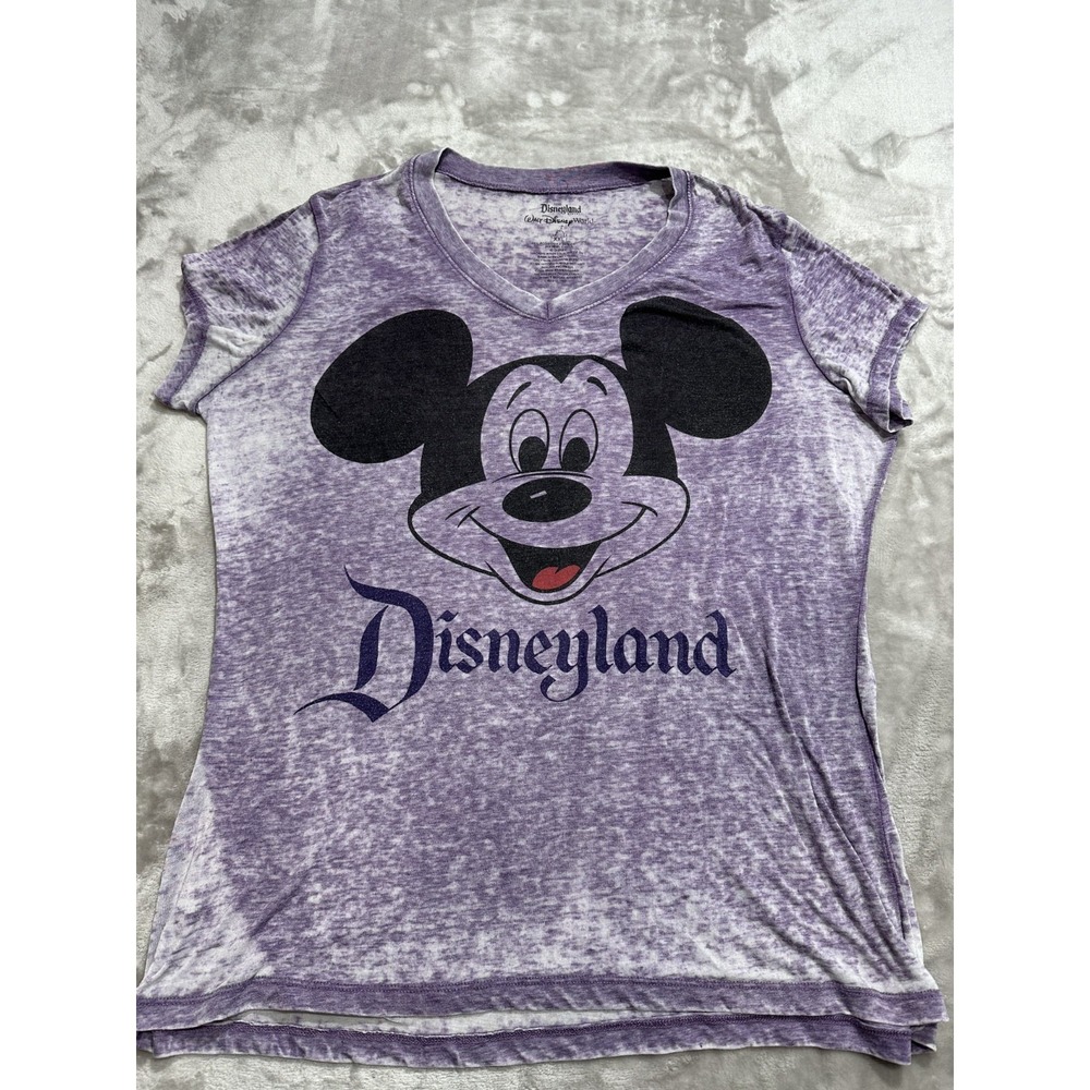 Disneyland T-Shirt Women's Size 2XL XXL Purple Cap Sleeve Mickey Mouse